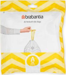 Brabantia PerfectFit Szemeteszsák - A Méret, 3-5 L, Visszazárható Adagoló Csomag, 40 Zsák/Csomag