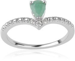  Ezüst Gyűrű 0.56ct Brazil Smaragddal és Fehér Topázzal - ROS997