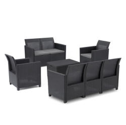 Keter Claire V 7 személyes kerti bútor garnitúra arica tárolós asztallal grafit (221044_252978_252689_252980) - geminiduo