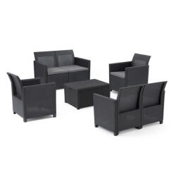 Keter Claire IV 6 személyes kerti bútor garnitúra arica tárolós asztallal grafit (221044_252978_252689_2) - homelux