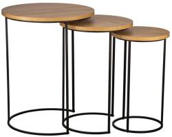 EGLO 424053 - TOWADA 3 darabos oldalsó asztal szett barna/fekete 424053 (EG424053)