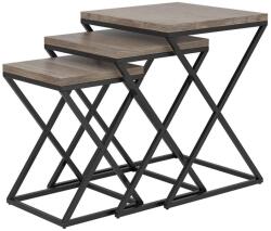 EGLO 424783 - 3 darabos CLONMANY oldalsó asztal szett, barna/fekete 424783 (EG424783)