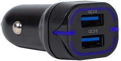  USB autós gyorstöltő 36W kétportos (75-767)
