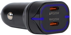  50W USB-C Autós Töltő Kétportos (75-779)