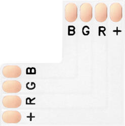  10 mm-es L alakú RGB LED sarokcsatlakozó (AD-T6499/Z/L/RGB)