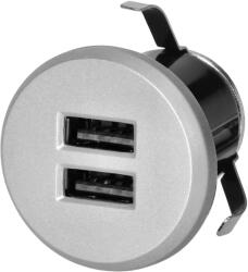 Orno Süllyesztett USB töltő 2x 3, 4A ezüst (OR-GM-9019/G)