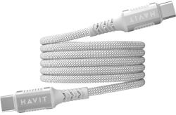 Havit CB6297 USB-C apa - USB-C apa Adat és töltőkábel 1m - Fehér (CB6297) (CB6297)