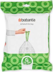 Brabantia PerfectFit Szemeteszsák - G Méret, 23-30 L, Visszazárható Adagoló Csomag, 40 Zsák/Csomag
