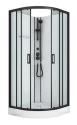 Sanotechnik DALLAS hidromasszázs zuhanykabin, fekete, termosztátos keverőcsappal (CL11B) - ekereskedohaz