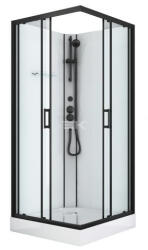 Sanotechnik DENVER hidromasszázs zuhanykabin, fekete, termosztátos keverőcsappal (CL12B)