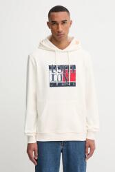Tommy Hilfiger pamut melegítőfelső bézs, nyomott mintás, kapucnis, DM0DM22092 - bézs S