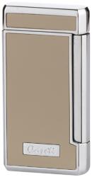 Caseti szivar öngyújtó szürke-bézs és króm színű, 2-es Jet lánggal (A-281939)