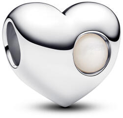 Pandora Gravírozható szív charm mesterséges gyöngyházzal - 794161C06 (794161C06)