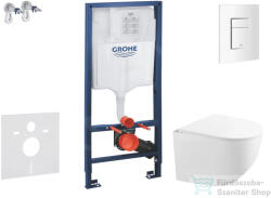 GROHE Rapid SL falra szerelhető WC szett, Kielle Gaia kompakt WC soft close ülőkével, Skate Cosmopolitan alpesi fehér nyomólappal SANI11BA3103 (SANI11BA3103)