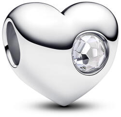 Pandora Áttetsző köves gravírozható szív charm - 794161C04 (794161C04)