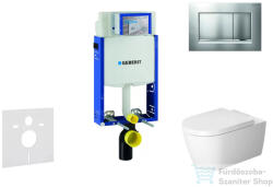 Geberit Kombifix falra szerelhető WC szett, Duravit Me By Starck WC soft close ülőkével, Geberit Sigma 30 matt/fényes króm nyomólappal 110302005NM7 (110302005NM7)