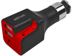 Astrum CC200 fekete - piros autós töltő 2.0A oxigén termelő autós töltő dohányzóknak 10W