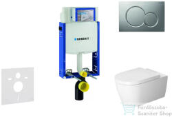 Geberit Kombifix falra szerelhető WC szett, Duravit Me By Starck WC soft close ülőkével, Geberit Sigma 01 matt króm nyomólappal 110302005NM3 (110302005NM3)