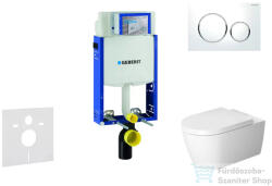 Geberit Kombifix falra szerelhető WC szett, Duravit Me By Starck WC soft close ülőkével, Geberit Sigma 20 fehér/króm nyomólappal 110302005NM4 (110302005NM4)