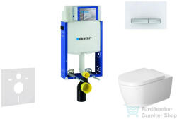 Geberit Kombifix falra szerelhető WC szett, Duravit Me By Starck WC soft close ülőkével, Geberit Sigma 50 alpesi fehér/króm nyomólappal 110302005NM8 (110302005NM8)