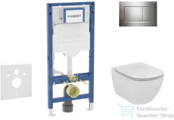 Geberit Duofix falra szerelhető WC szett, Ideal Standard Tesi WC soft close ülőkével, Geberit Sigma 30 fényes króm nyomólappal SANI11CD1121 (SANI11CD1121)