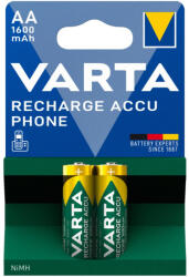 VARTA RECHARGE ACCU Power Phone 1600mAh HR6/2 58399 1, 2V NiMh tölthető AA ceruza elem (Varta-Power-HR6-2-1600)