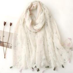 HARAHU MA-38431 kendő - Fehér/Multiszínű KP38431