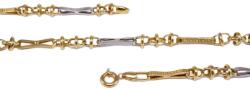 Ékszershop Bicolor mintás barakka jellegű arany nyaklánc (1307823)