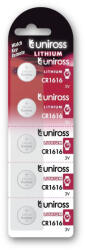 Uniross CR1616 3V lítium gombelem 5db/csomag (U5CR1616)