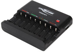 ANSMANN akkumulátortöltő 8xAA / AAA NiMH akku töltéséhez és kisütéséhez - 8-utas, USB, csepptöltés (1001-0006)
