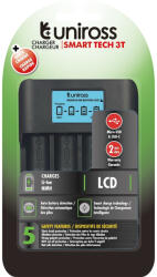 Uniross UCX007 SMART TECH CHARGER 3T LCD Li-Ion/LifePO4/NiMH töltő (UCX007)