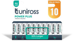 Uniross 1, 5V LR6/AA/ceruza tartós alkáli elem POWER PLUS 10db/csomag (UPPAAPK10) - mostelado