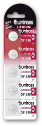 Uniross CR1620 3V lítium gombelem 5db/csomag (U5CR1620)