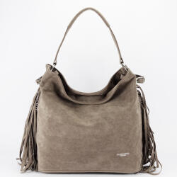 Flora&Co Paris Geanta taupe FloraCO Paris cu franjuri F7518 M4 (F7518TAUPE)