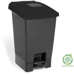 PLANET Szelektív hulladékgyűjtő konténer, műanyag, pedálos, fekete/fekete, 100L