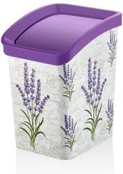 Özer Plastik Műanyag Smart Click billenőfedeles szemetes, Levendula mintás 12L - klin