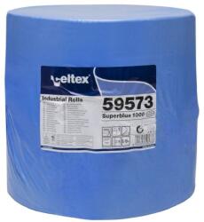 Celtex Superblue 1000 ipari törlő cellulóz, kék, 3 rétegű, 360m, 1000 lap, 36x36cm, 1 tekercs/zsugor