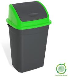 PLANET Billenőfedeles szemetes kuka, műanyag, antracit/zöld, 50 L - klin