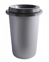 Plafor ECO kerek, henger szemetes 50L acél színű - klin