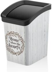 Özer Plastik Műanyag Smart Click billenőfedeles szemetes, Fa mintás 12L - klin