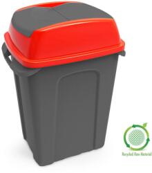 PLANET Hippo Billenős Szelektív hulladékgyűjtő szemetes, műanyag, antracit/piros, 25L - klin