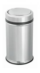 Eformetal Rozsdamentes acél henger billenőfedeles szemetes 11L, fényes