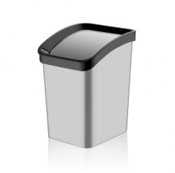 Özer Plastik Műanyag Smart Click billenőfedeles szemetes, ezüst/fekete 23L - klin