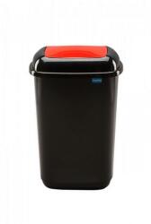 Plafor Quatro rugós billenő fedeles szemetes 45L fekete/piros - klin