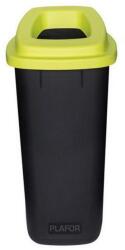 Plafor Sort szelektív hulladékgyűjtő, szemetes 90L fekete/zöld - klin