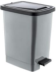 Özer Plastik Slim Műanyag pedálos szemetes, ezüst/szürke, belső vödörrel 15L - klin