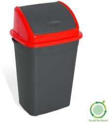 PLANET Billenőfedeles szemetes kuka, műanyag, antracit/piros, 50 L
