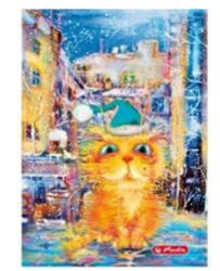 Herlitz City - Crazy Cats Sárga cica kockás füzet, (A5/60) FÓLIÁS fedlappal! (H_2020_09575382_s)
