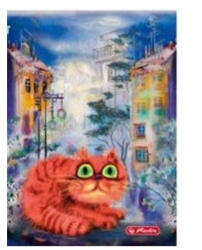 Herlitz City - Crazy Cats Narancs cica kockás füzet, (A5/60) FÓLIÁS fedlappal! (H_2020_09575382_p2)