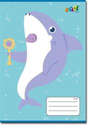 Victoria Állatos VICTORIA Baby shark CSÖRGŐ kockás füzet, 27-32 (COR_2022_ISVFC27_cs)